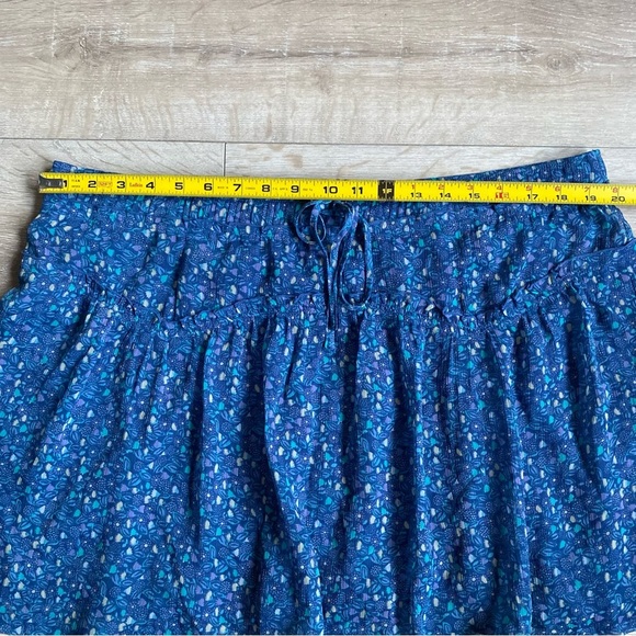 Vintage American Eagle skirt floral blue bell elastic waist XL - Picture 8 of 9